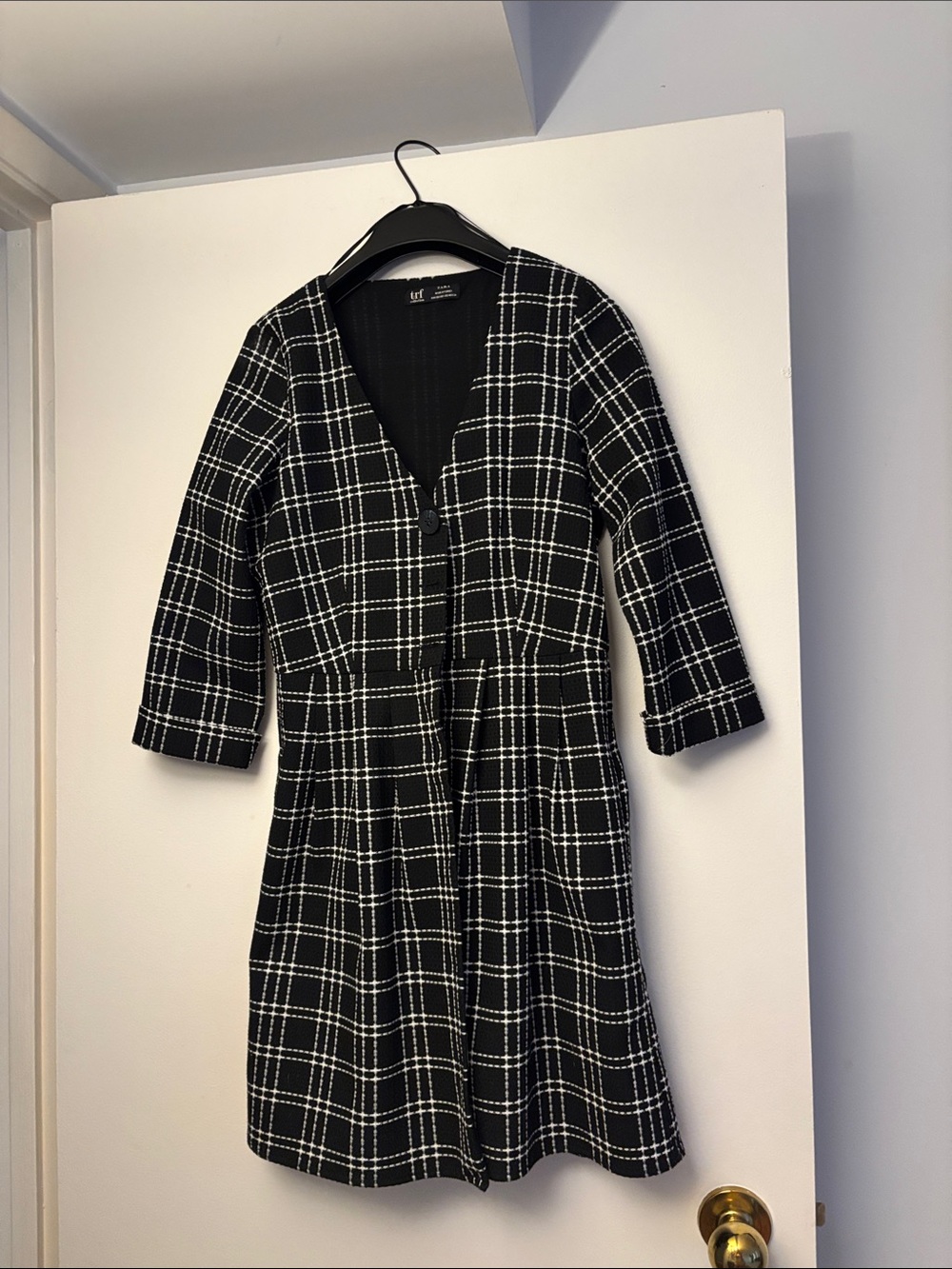 Zara Black and White Plaid Shacket
